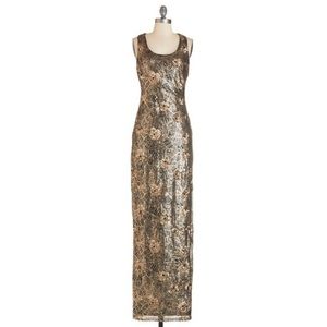 Ark & Co | Dresses | Ark Co Black Gold Spider Web Sequin Maxi Dress |  Poshmark